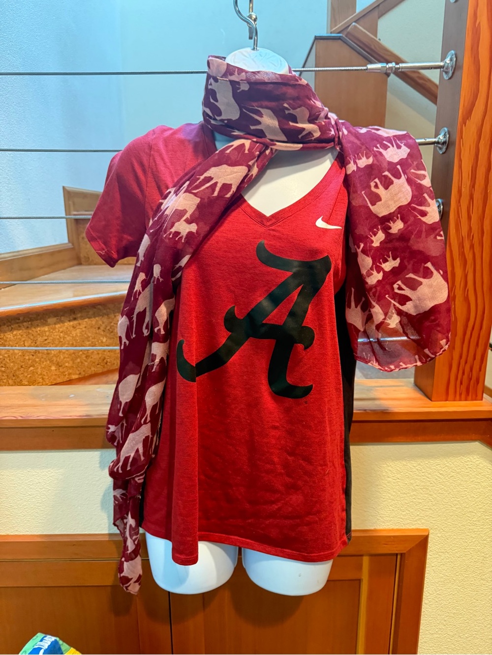 Alabama Crimson Tide Pressbox Red Quarter-Zip Sweatshirt - Picture 6 of 8